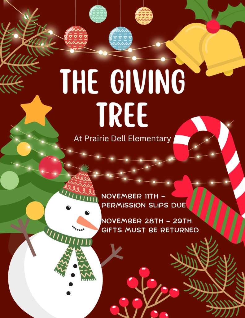 The giving tree November 11th permission slip due gifts due November 28th